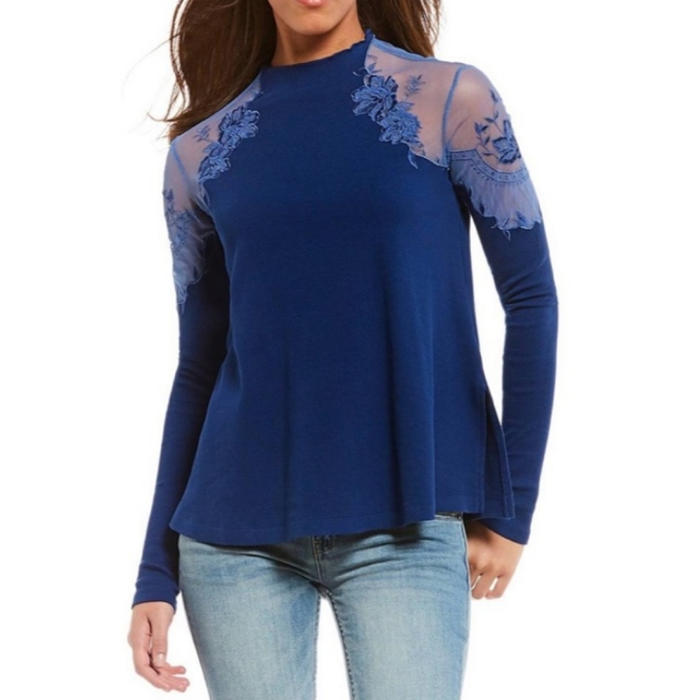 Free People Daniella Illusion Floral Swing Top